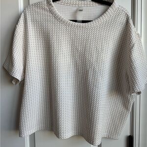 Lou & Grey Textured Short Sleeve Top - Cream